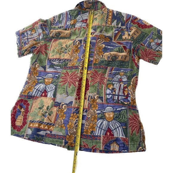 Tori Richard Honolulu Hawaiian Shirt Women's Small Multicolor Floral Palm Church - Picture 8 of 8